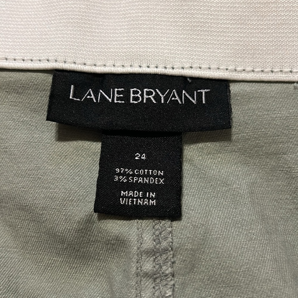 Lane Bryant Women’s Shorts Stretch Waist Comfort Band 24 Sage Green NWOT - Picture 11 of 11